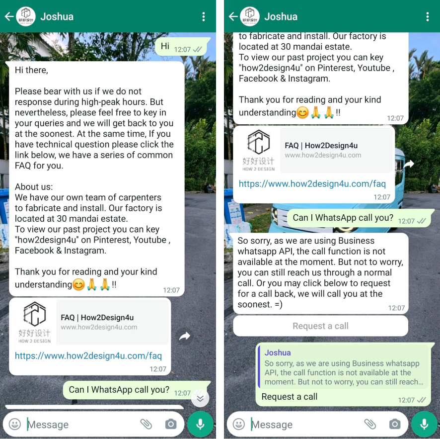 How2design4u uses WhatsApp auto reply