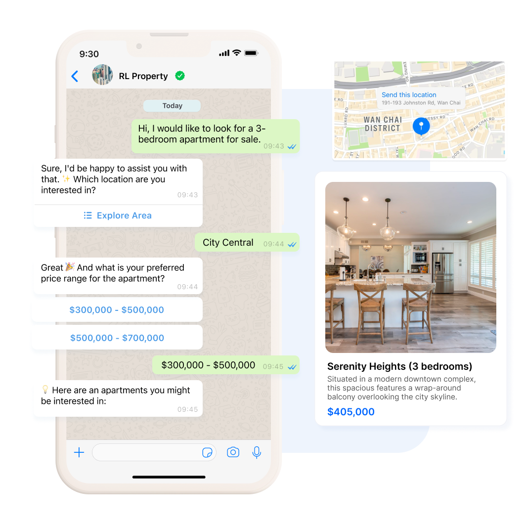 AI Chatbot solutions & automation tools for real estate SleekFlow