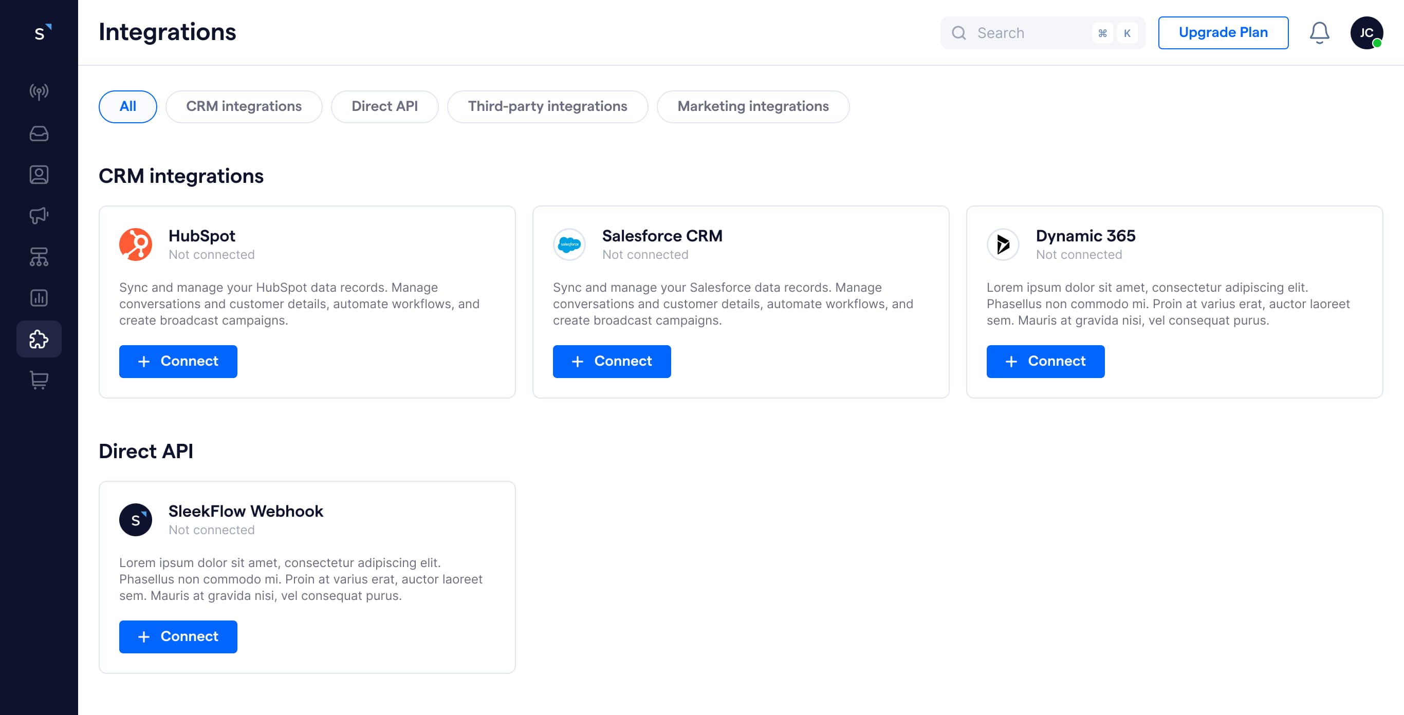 salesforce integration dashboard