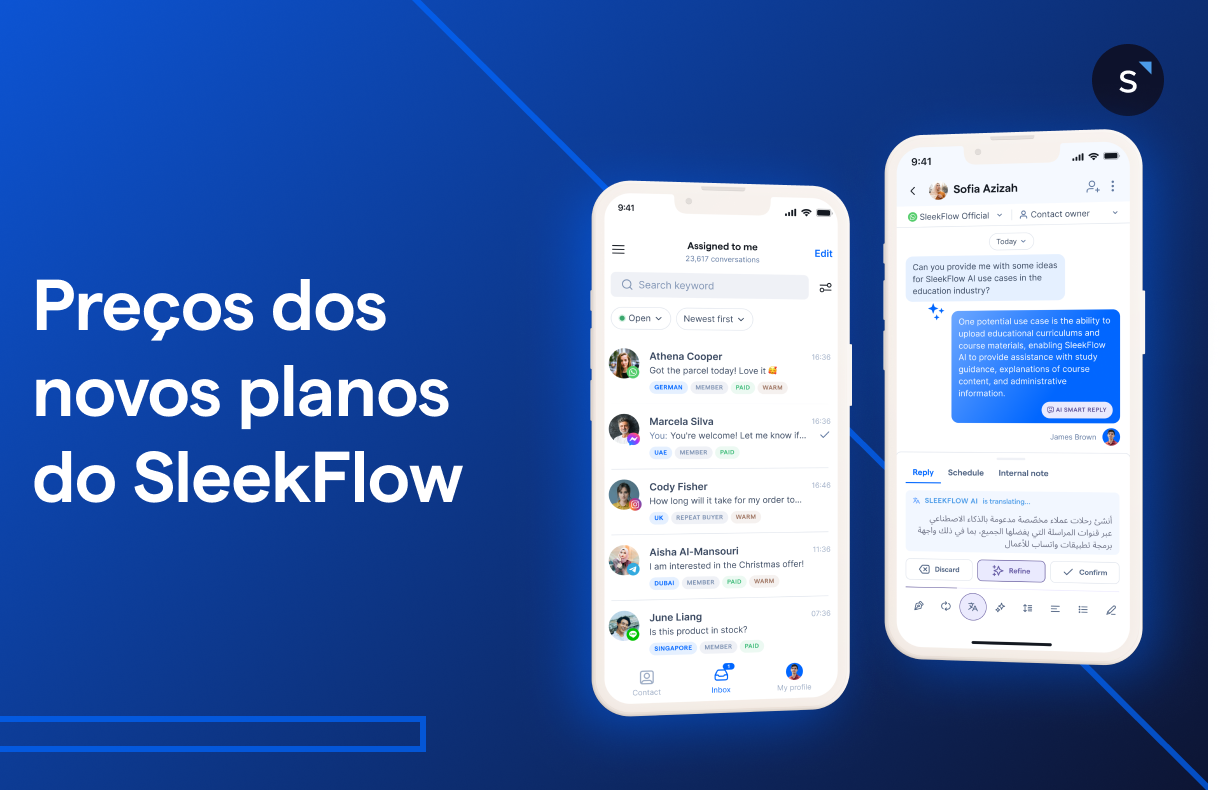 Preços dos novos planos do SleekFlow 