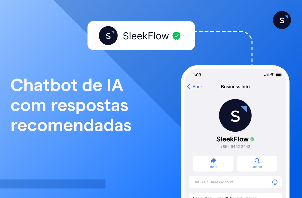 Chatbot de IA com respostas recomendadas do SleekFlow.