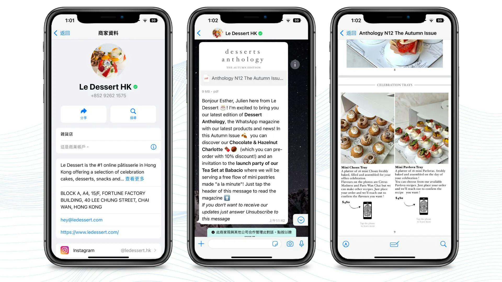 Le Dessert Menggunakan WhatsApp Newsletter