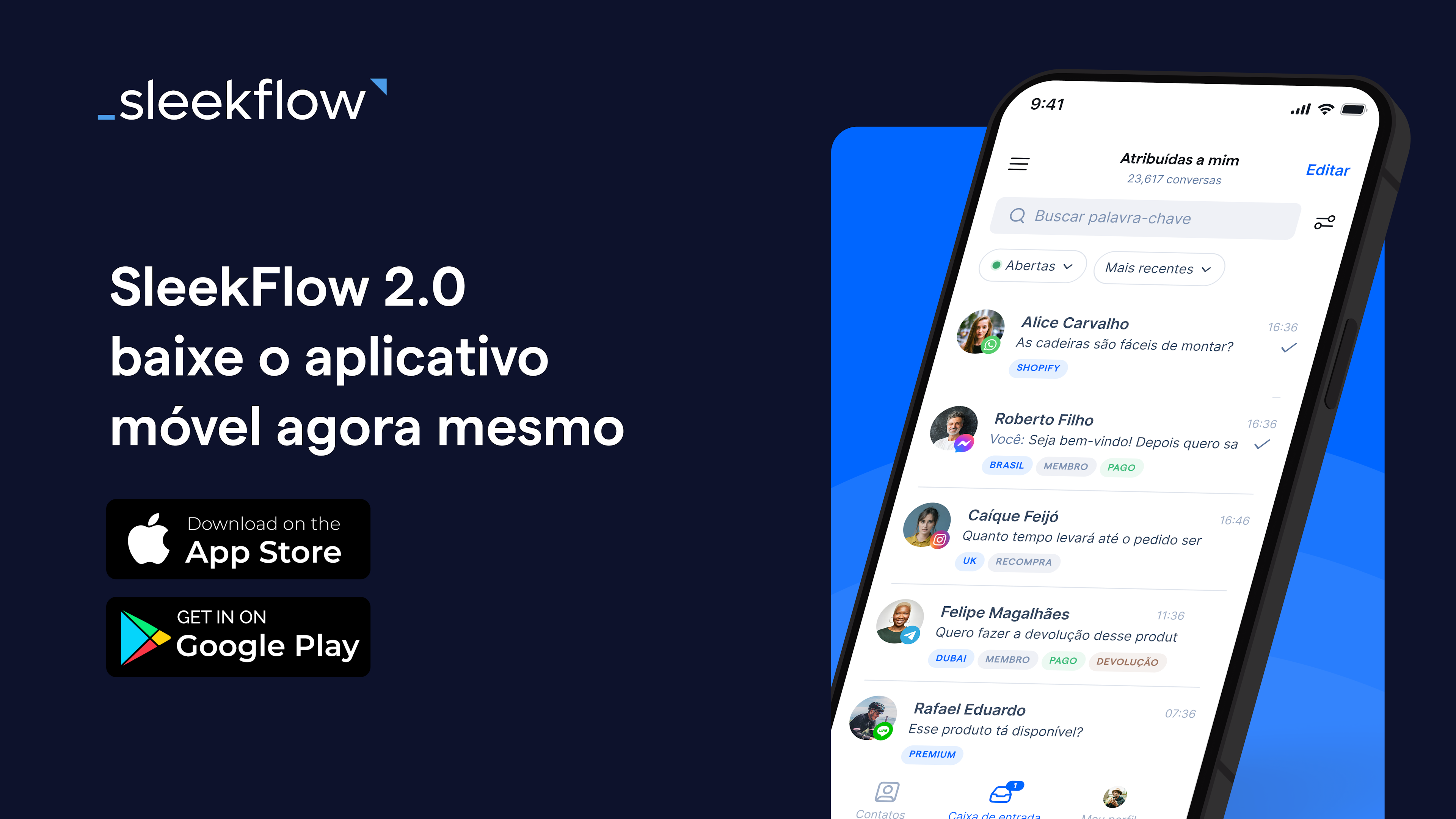 App móvel SleekFlow 2.0
