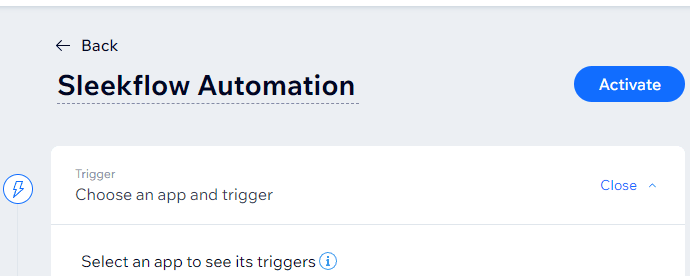 sleekflow automation title setup with triggers