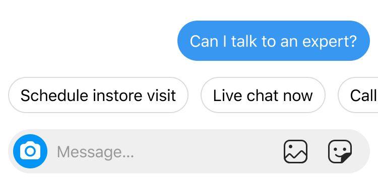 Instagram chatbot quick replies via Messenger API