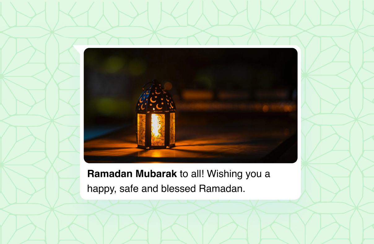Send Ramadan wishes to customers on WhatsApp