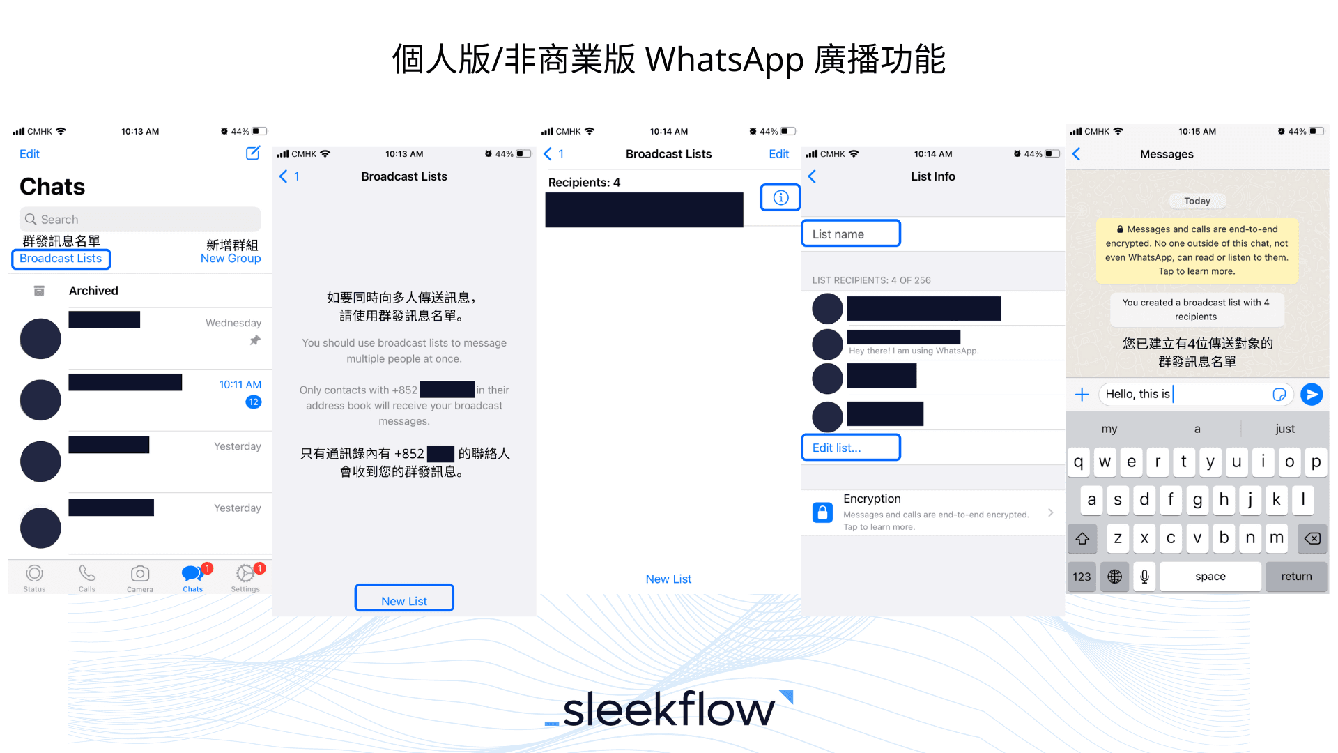 個人版 WhatsApp 廣播功能