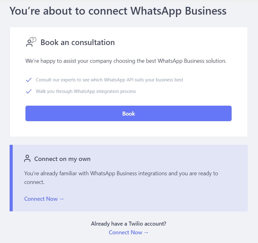 Connect WhatsApp Business on your own