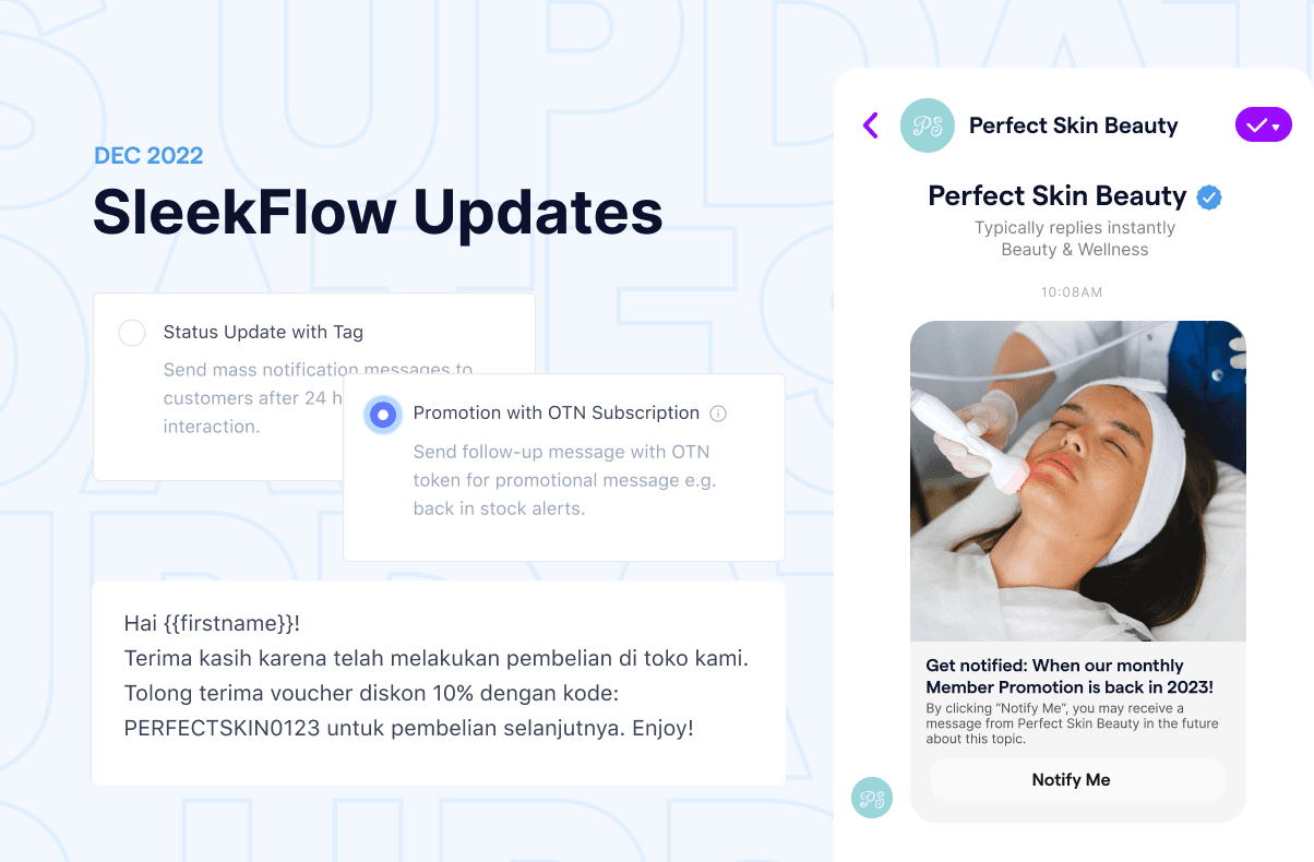 Kirim Pesan Broadcast Facebook Messenger melalui OTN dan Message Tag di SleekFlow