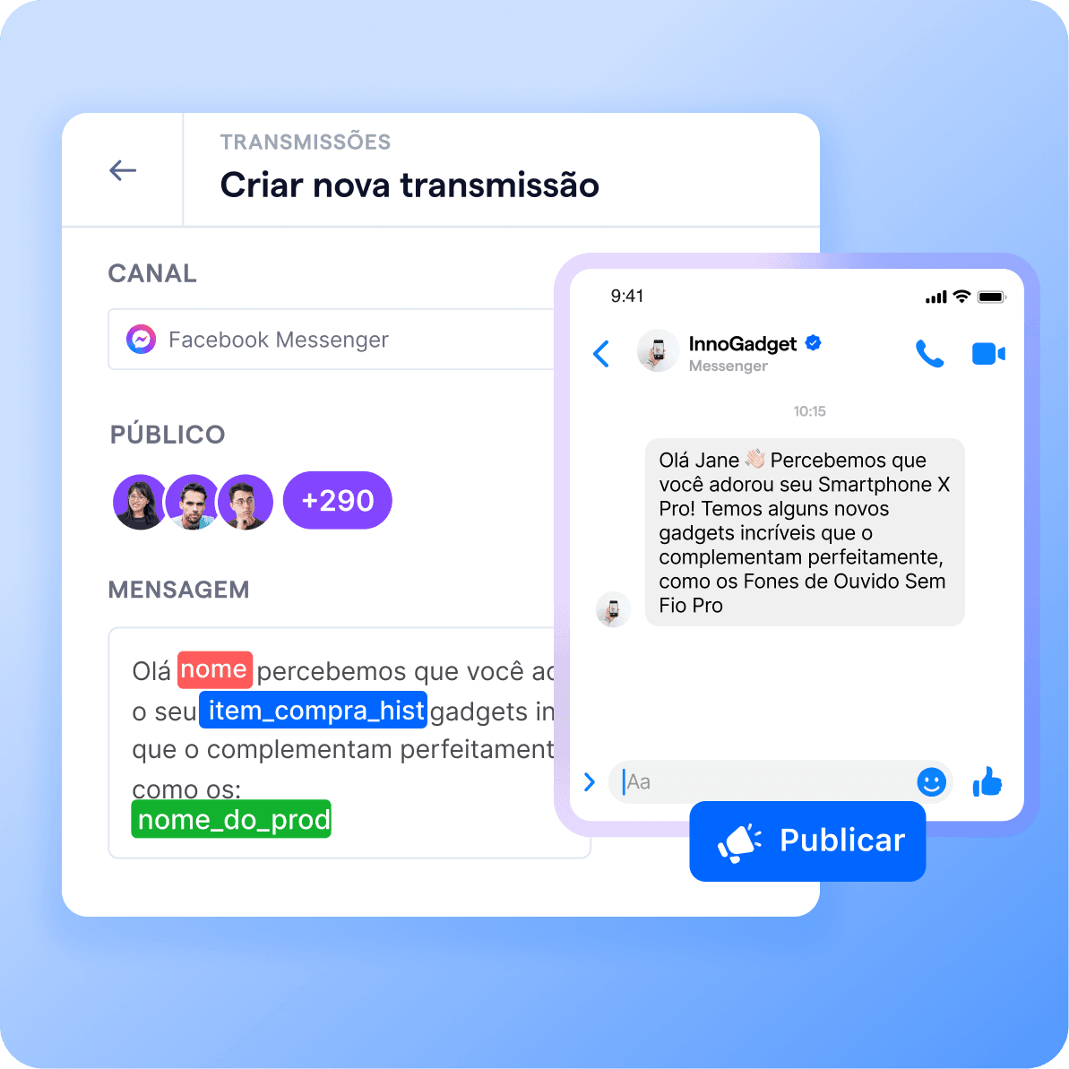 pt br messenger lista de transmissao