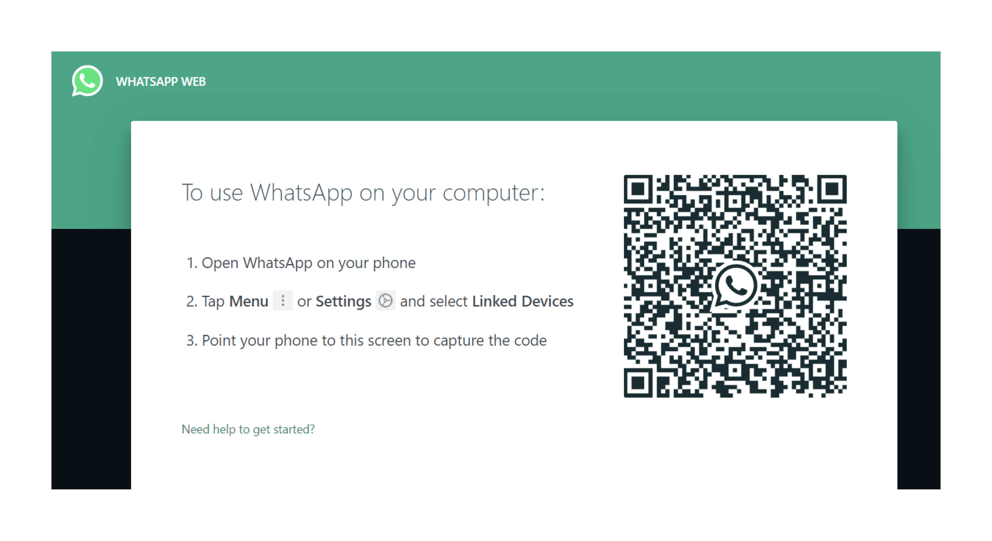 WhatsApp web login from desktop