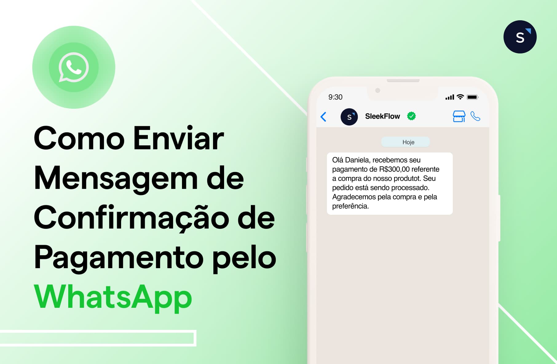 Mensagem de Confirmação de Pagamento