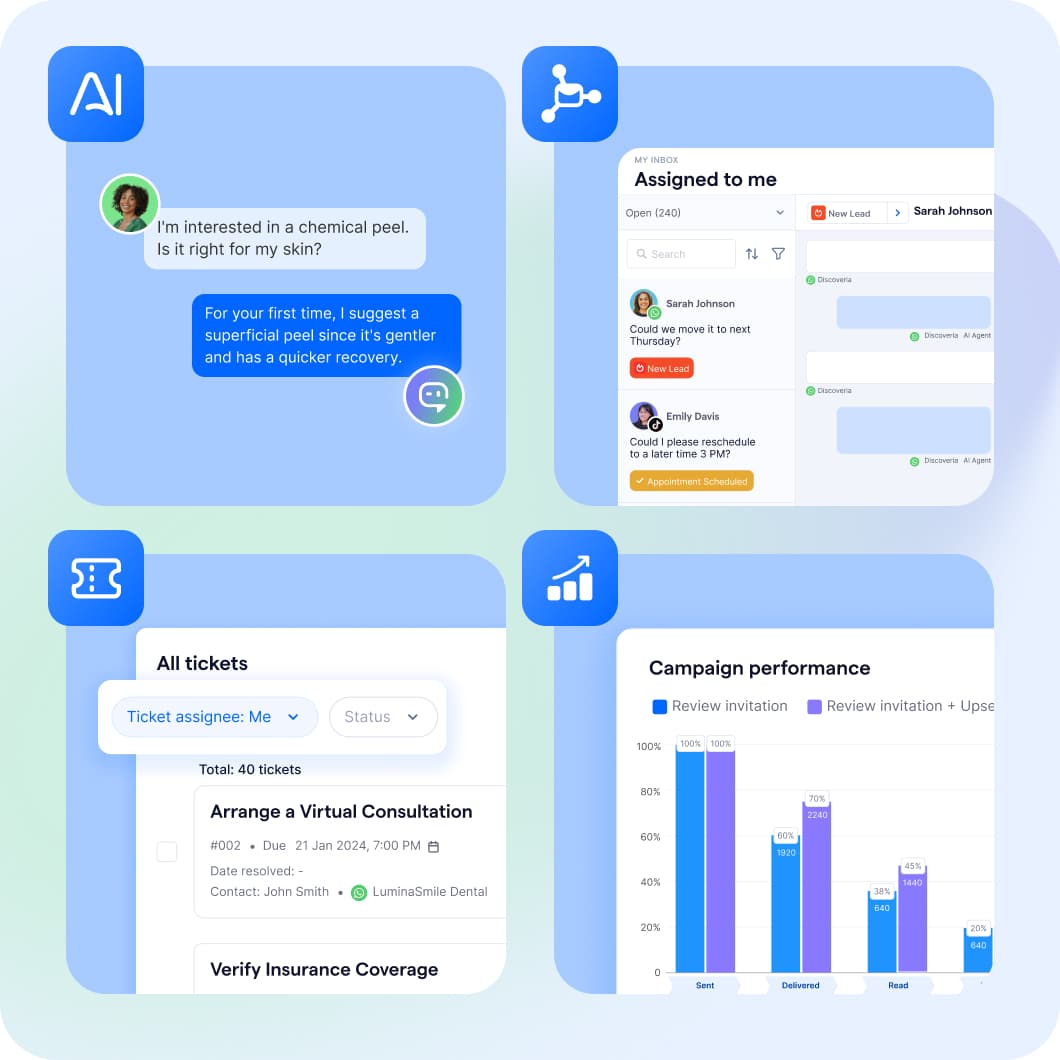 SleekFlow includes all essential features like AI inbox and customer support features