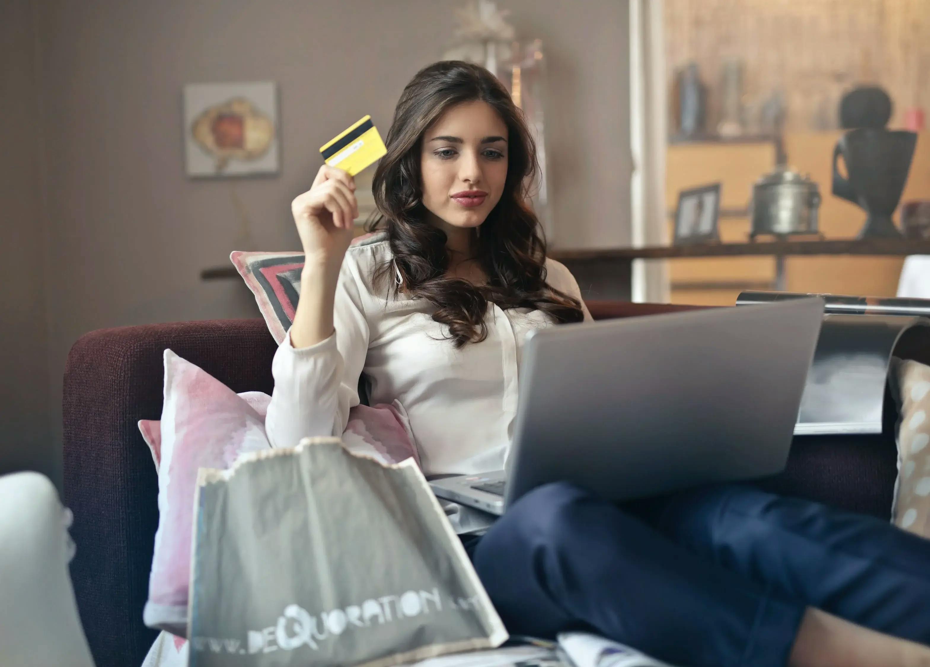 Woman shopping on Shopify