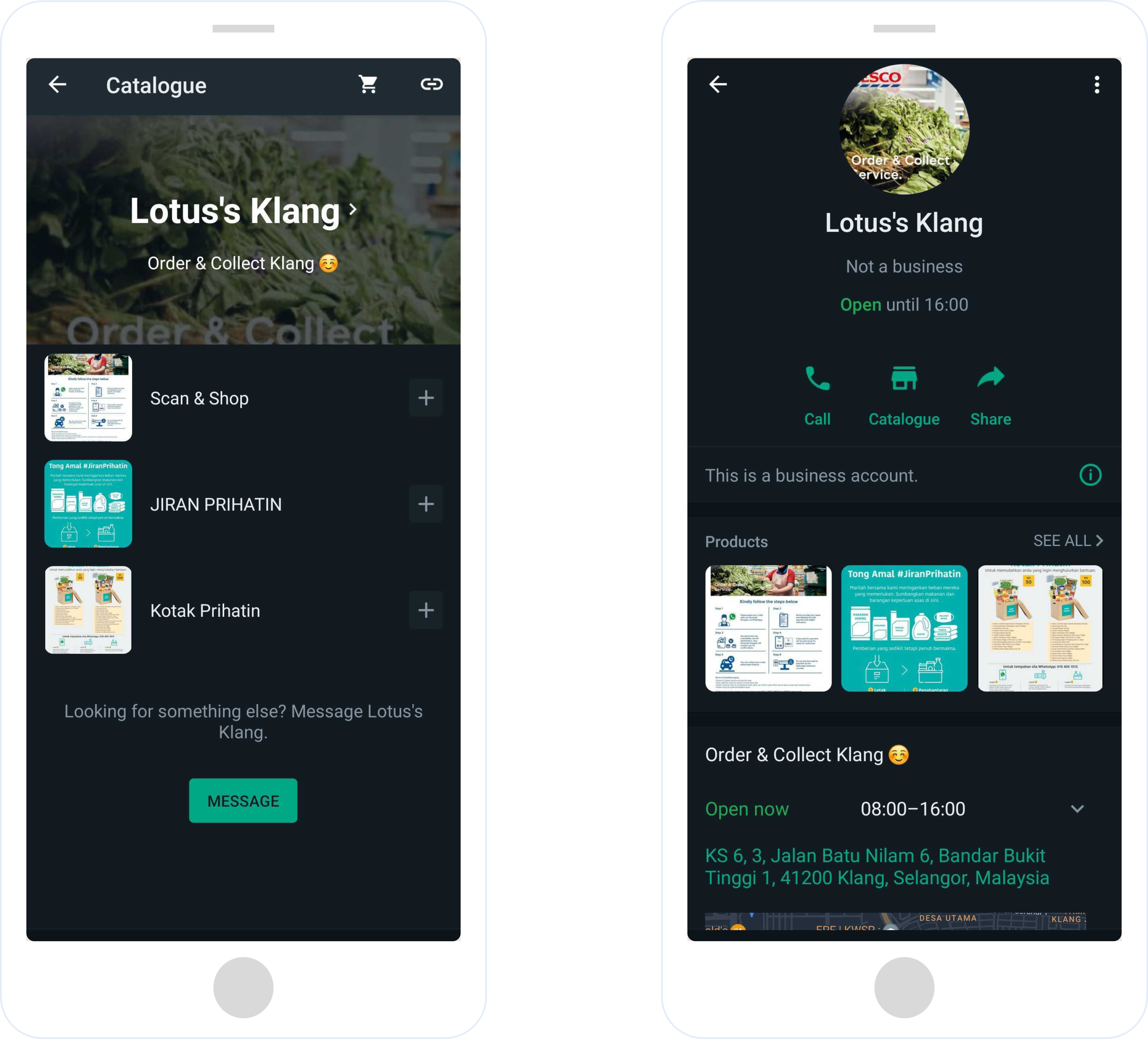 WhatsApp Business profile of Lotus's Klang