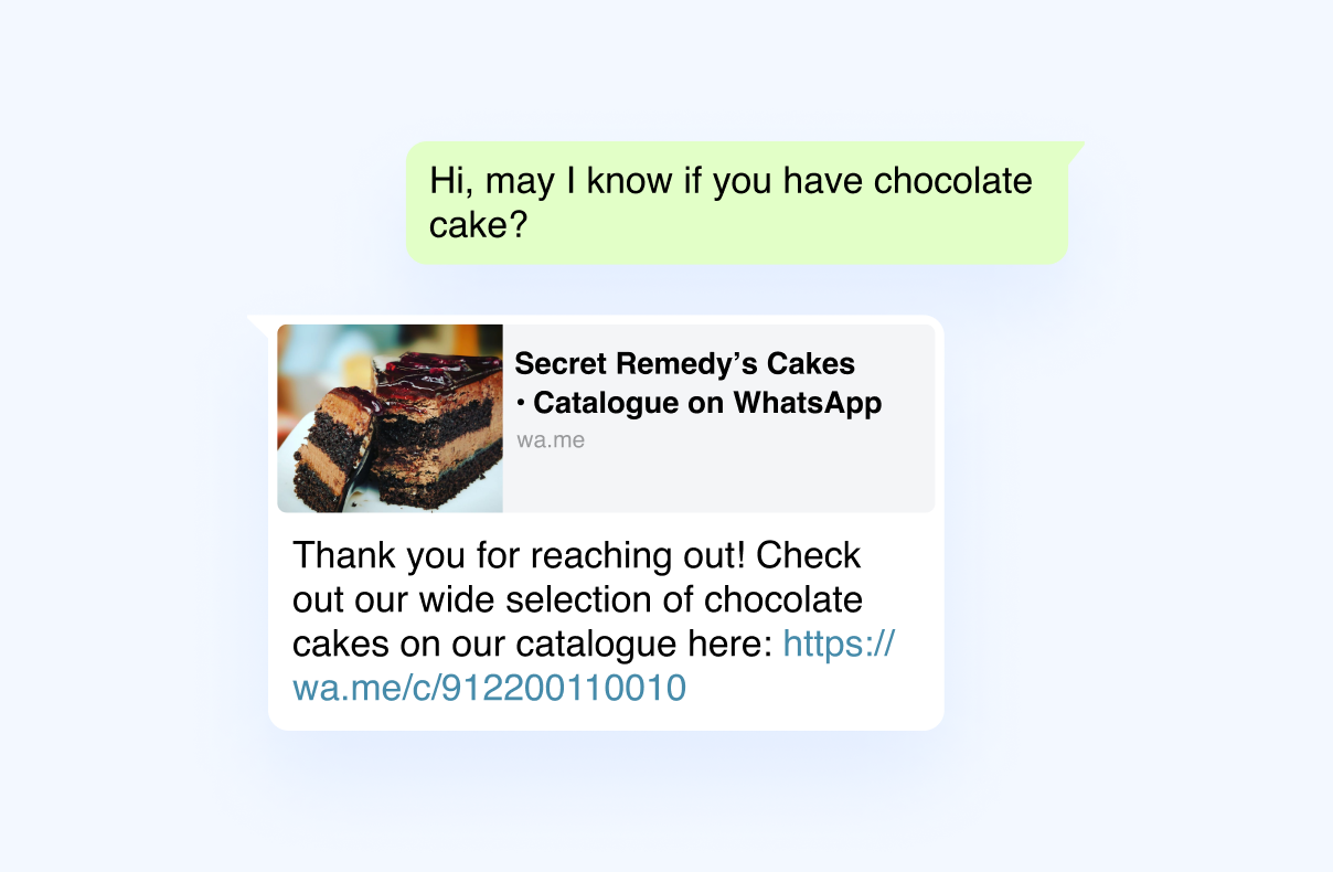 WhatsApp catalog for customers to browse and shop in the chat