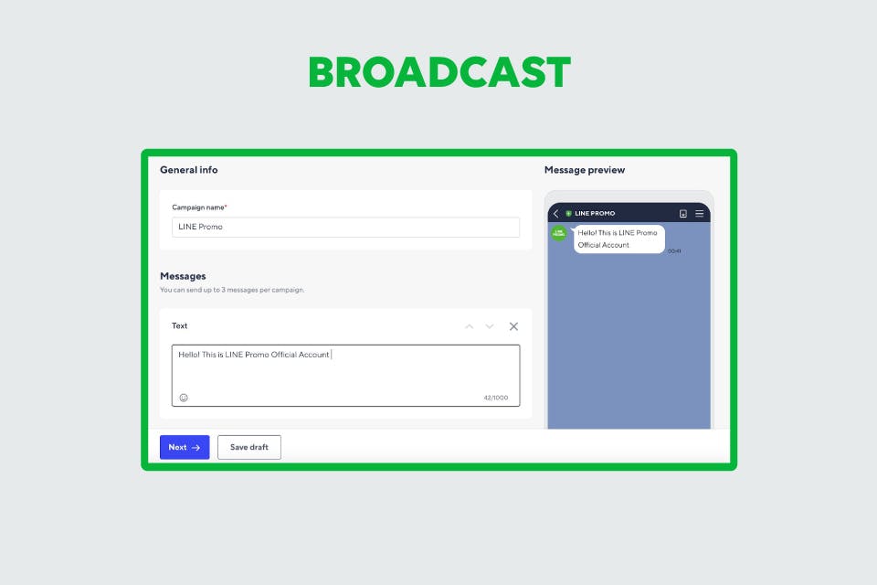 how to create LINE broadcast messages