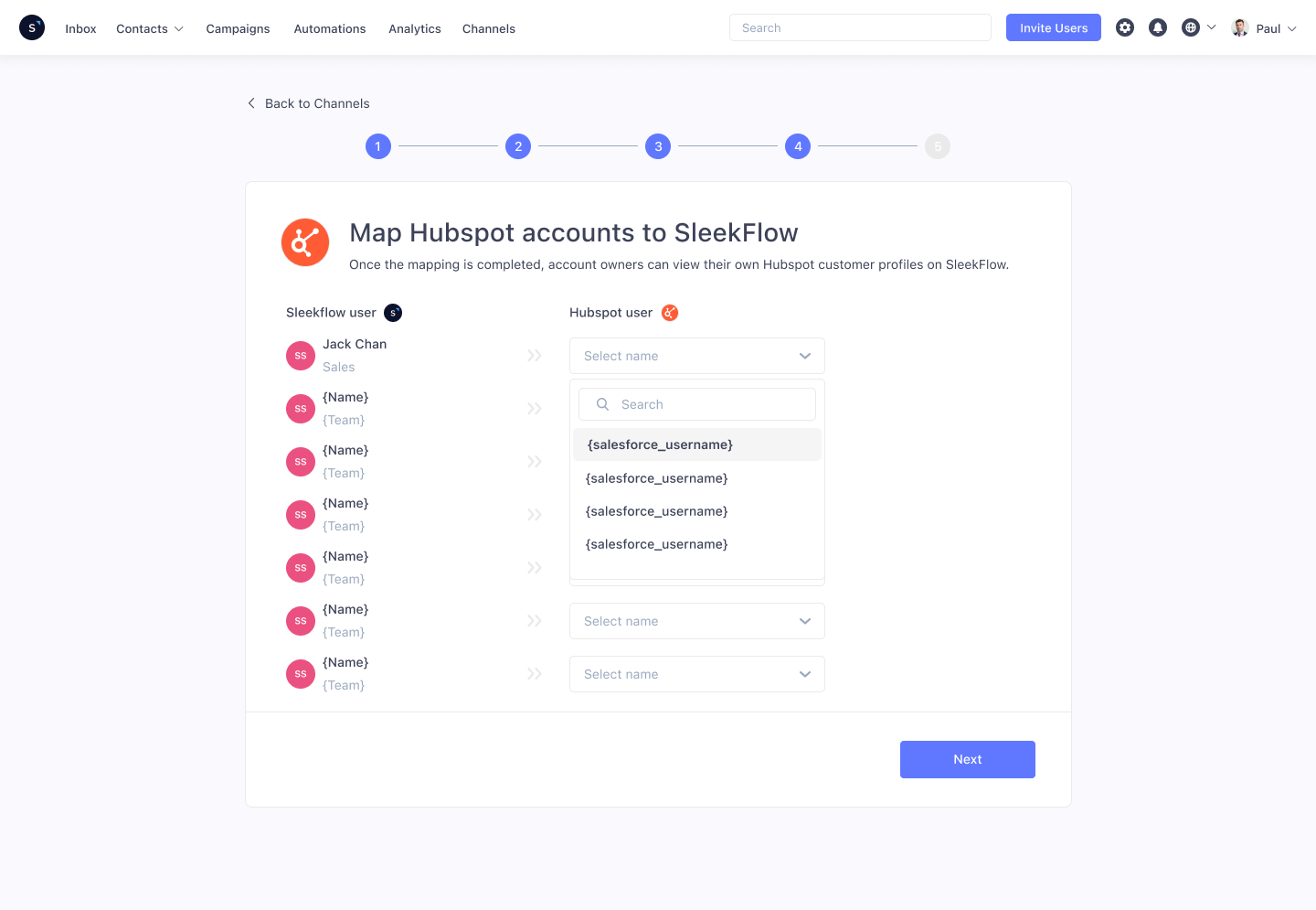 Mapping HubSpot account owners to SleekFlow