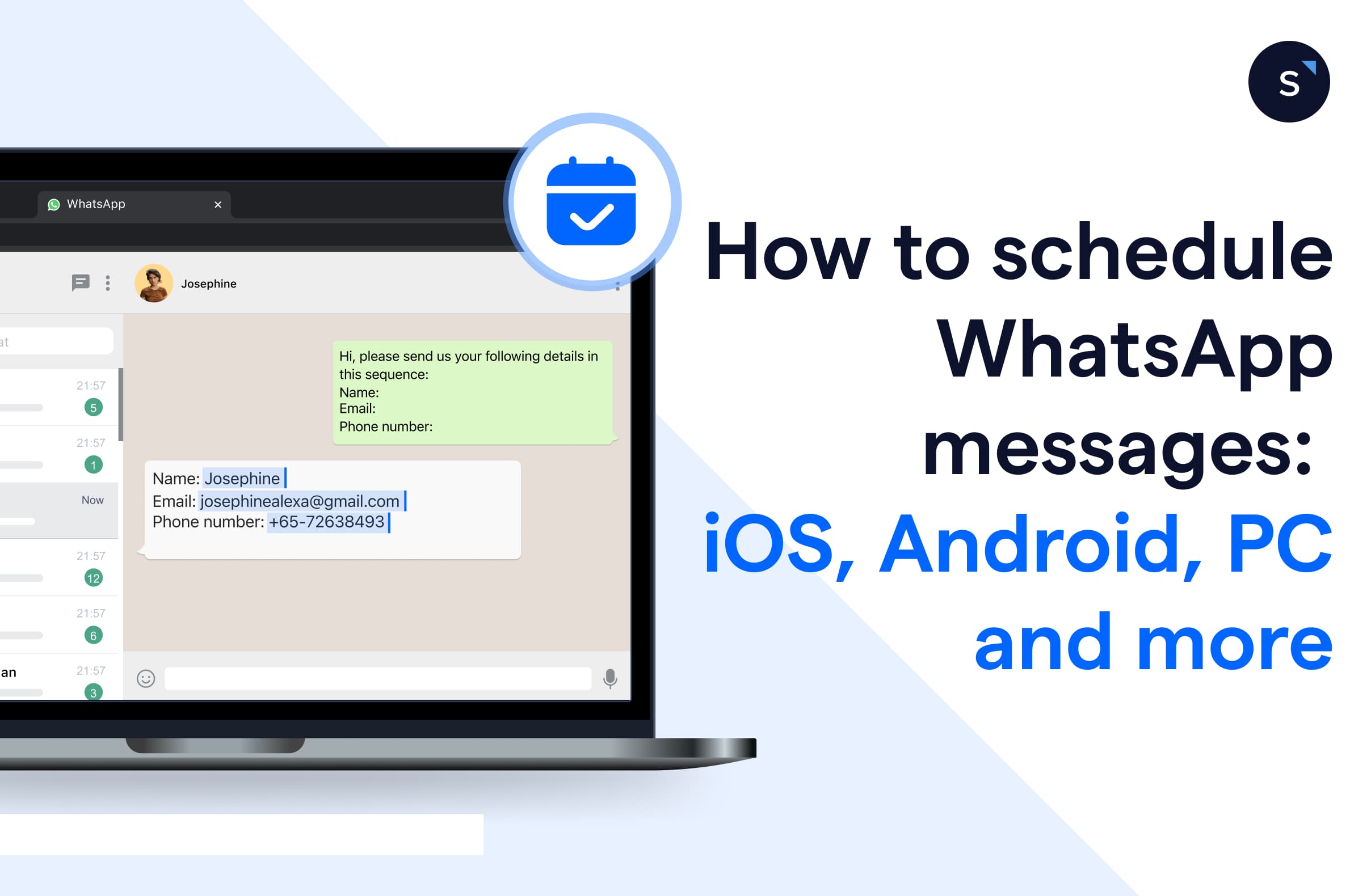 How to schedule WhatsApp messages on every device, such as iOS, Android and PC