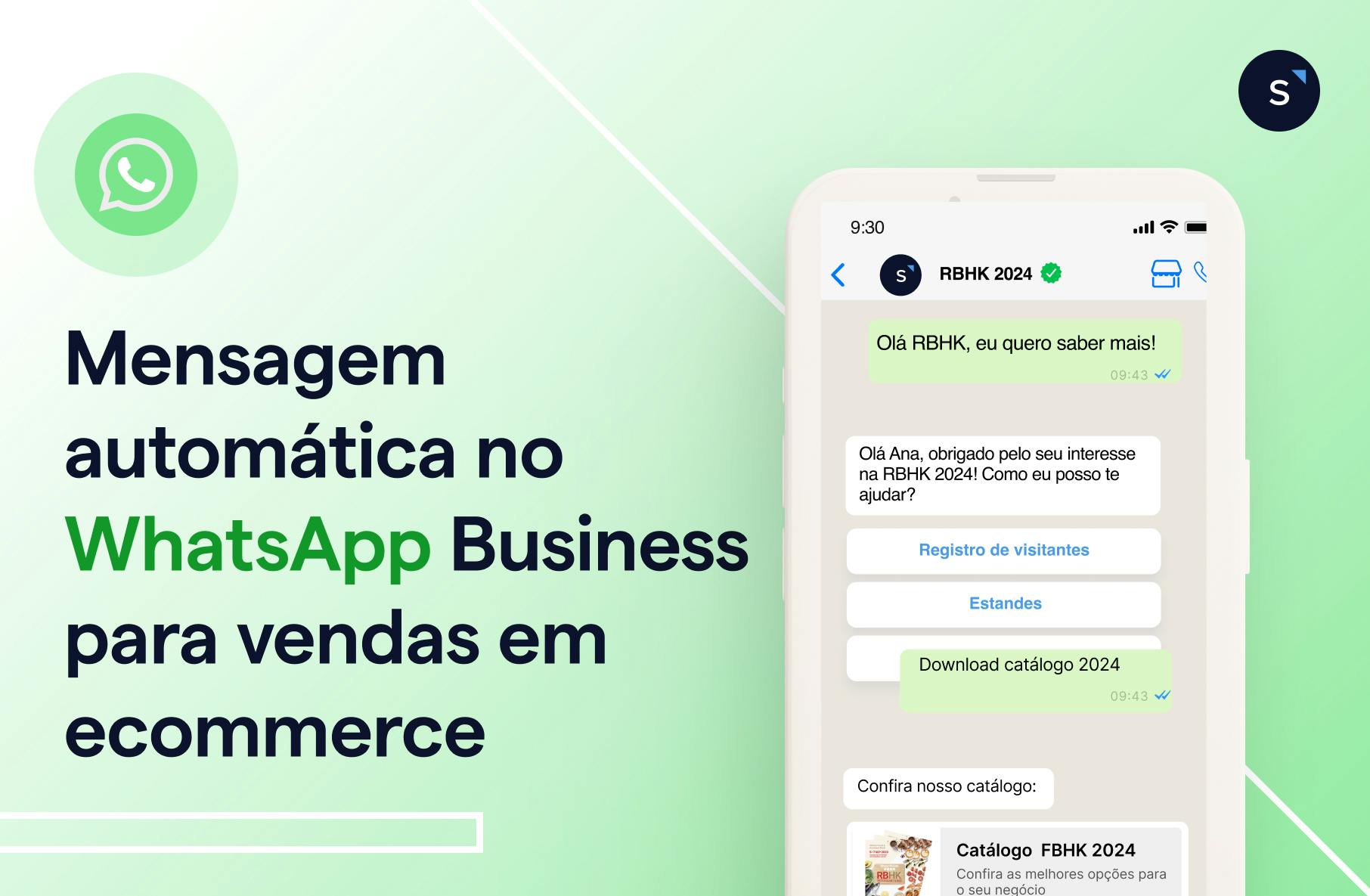 Mensagem automática no WhatsApp Business para vendas em ecommerce