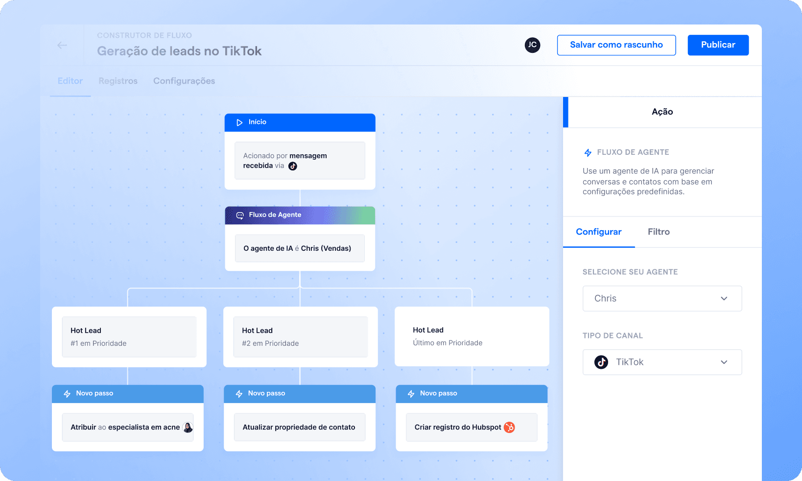 pt br tiktok gestao de leads