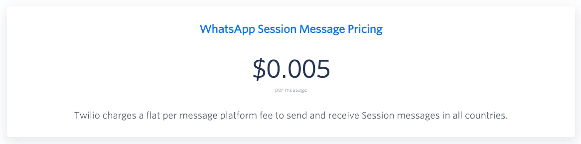 WhatsApp session message pricing