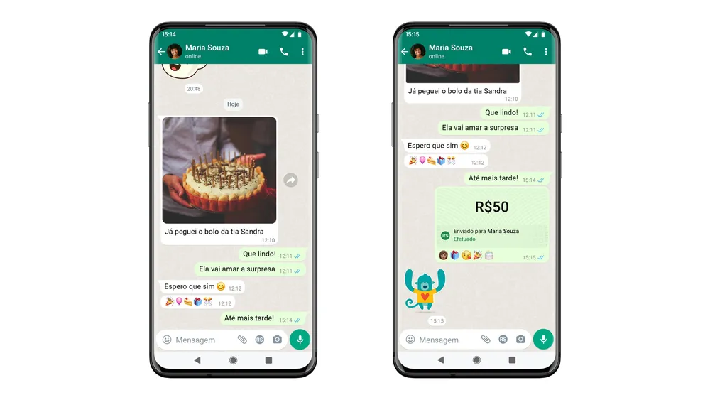 Novos métodos de pagamento do WhatsApp no Brasil