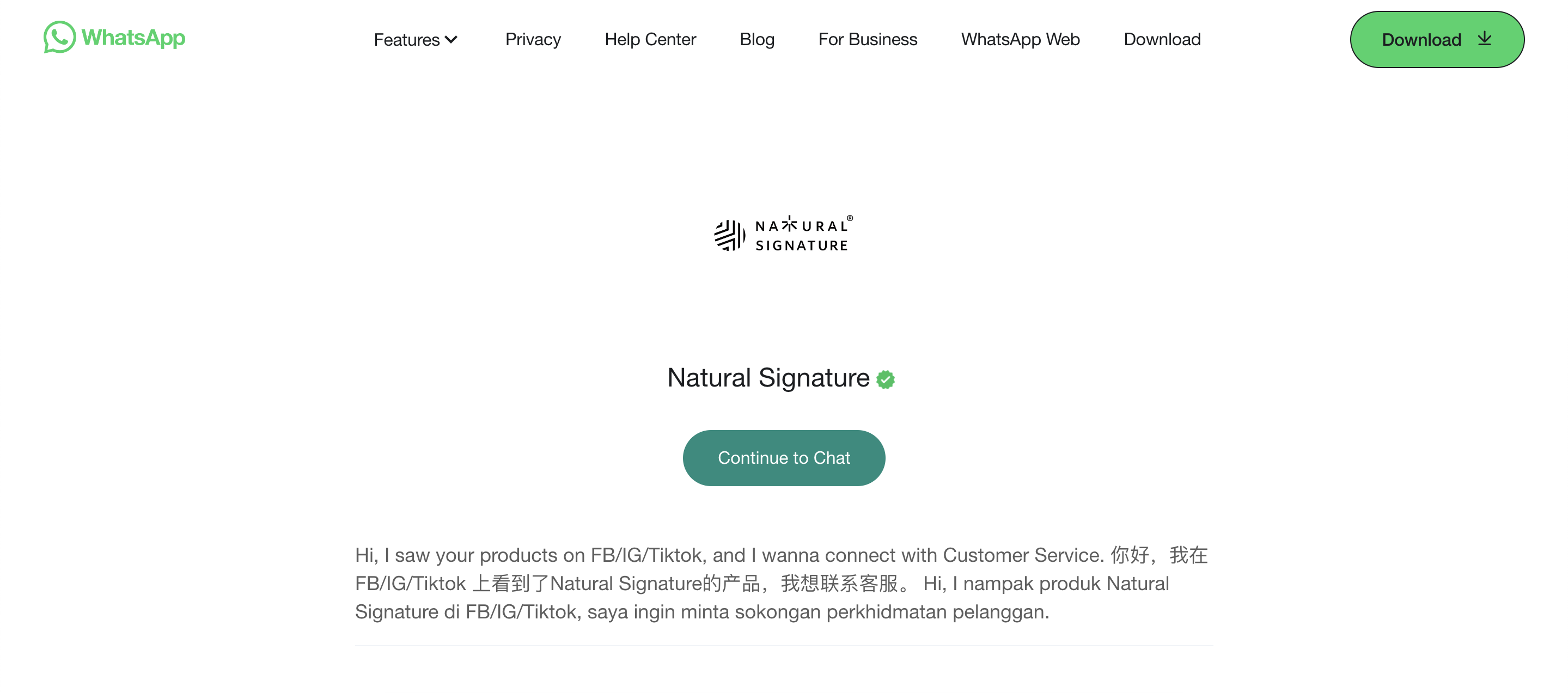 Natural Signature Green Tick Verified