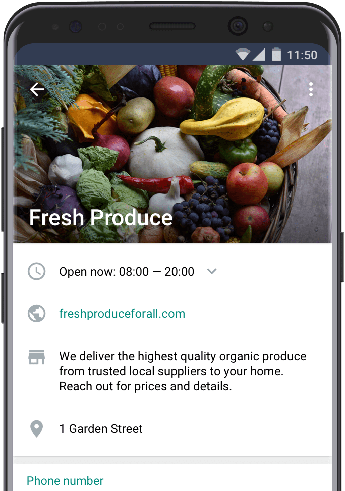 whatsapp business profile fresh produce