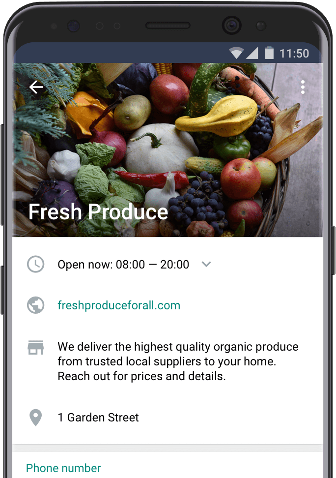 whatsapp business profile fresh produce