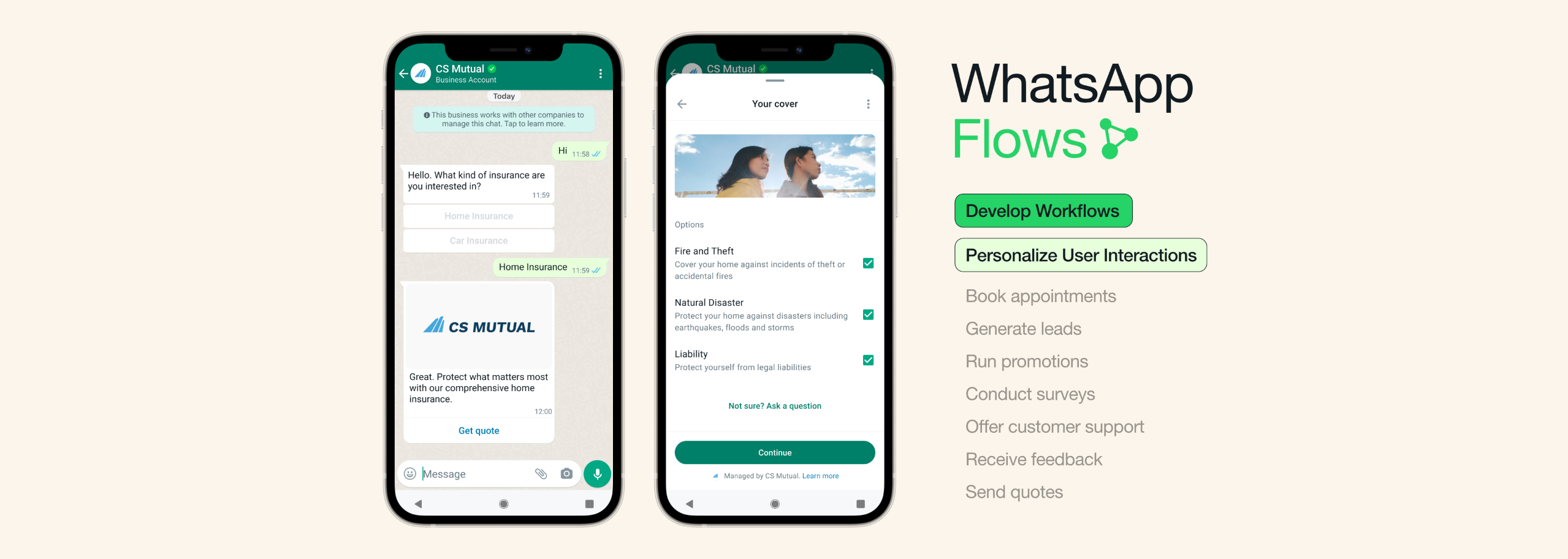 several use cases of whatsapp flows