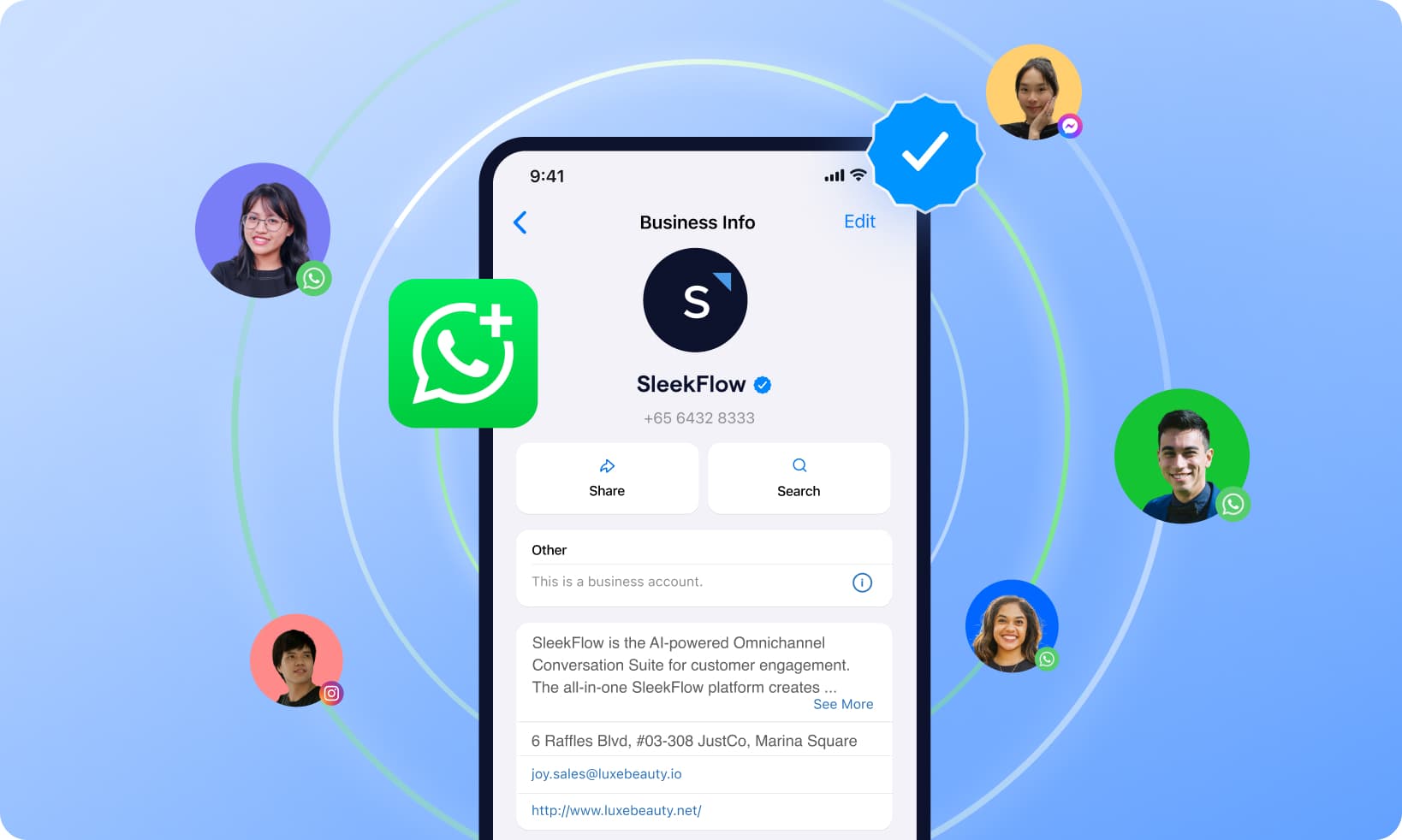 Ilustrasi penggunaan WhatsApp Business API terintegrasi dengan SleekFlow