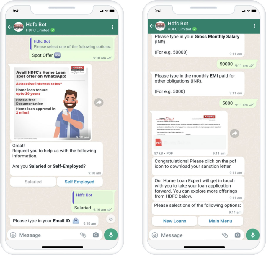Example messages for customer service on WhatsApp UAE