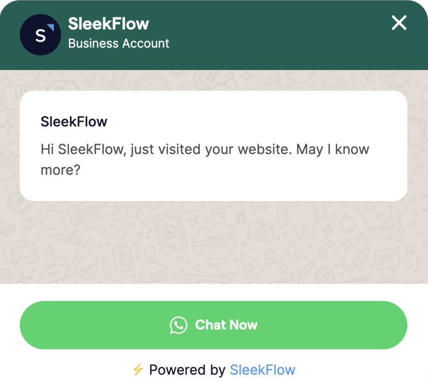 WhatsApp live chat widget by SleekFlow