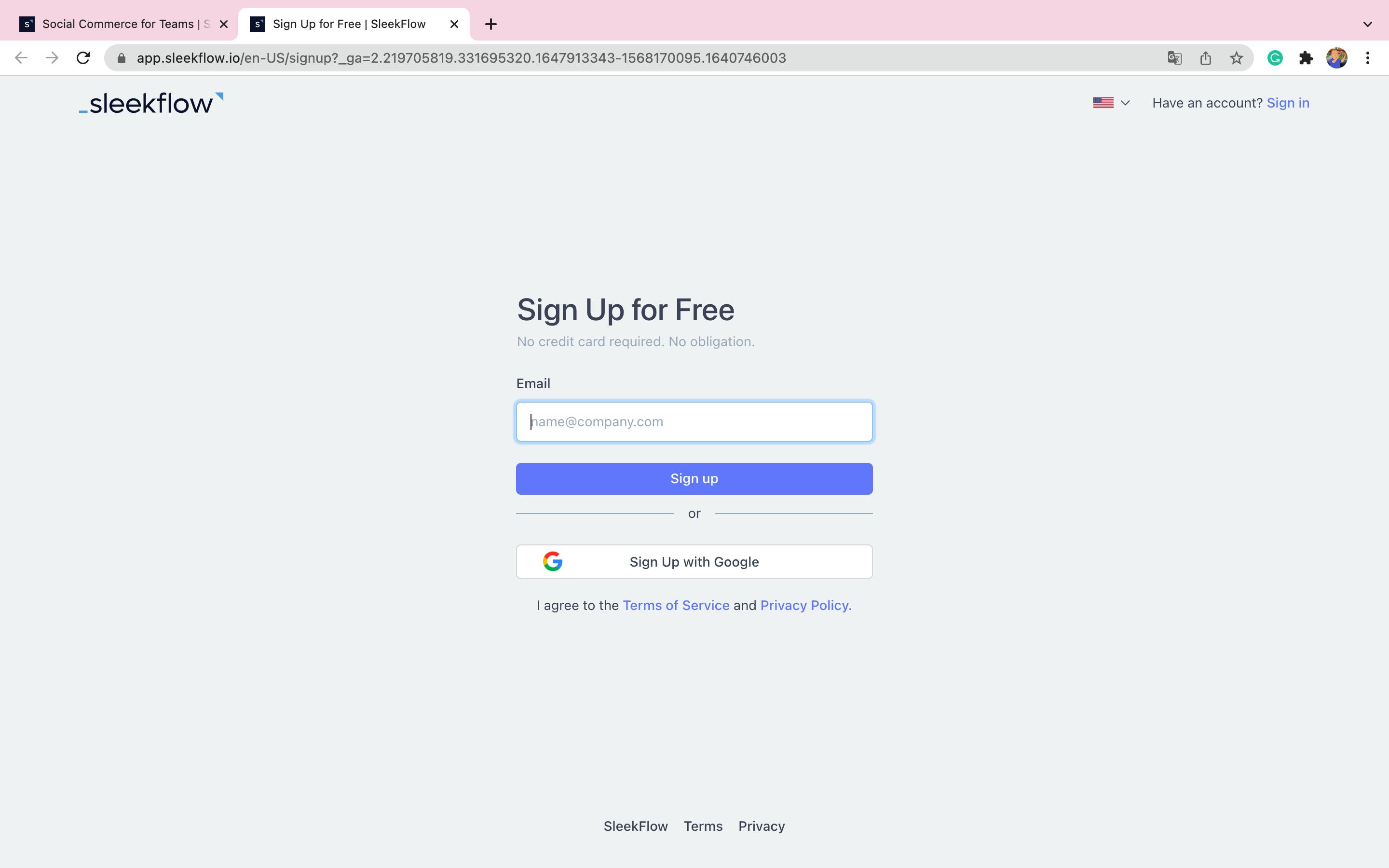 SleekFlow Sign up for free / 免費登記成為SleekFlow用戶