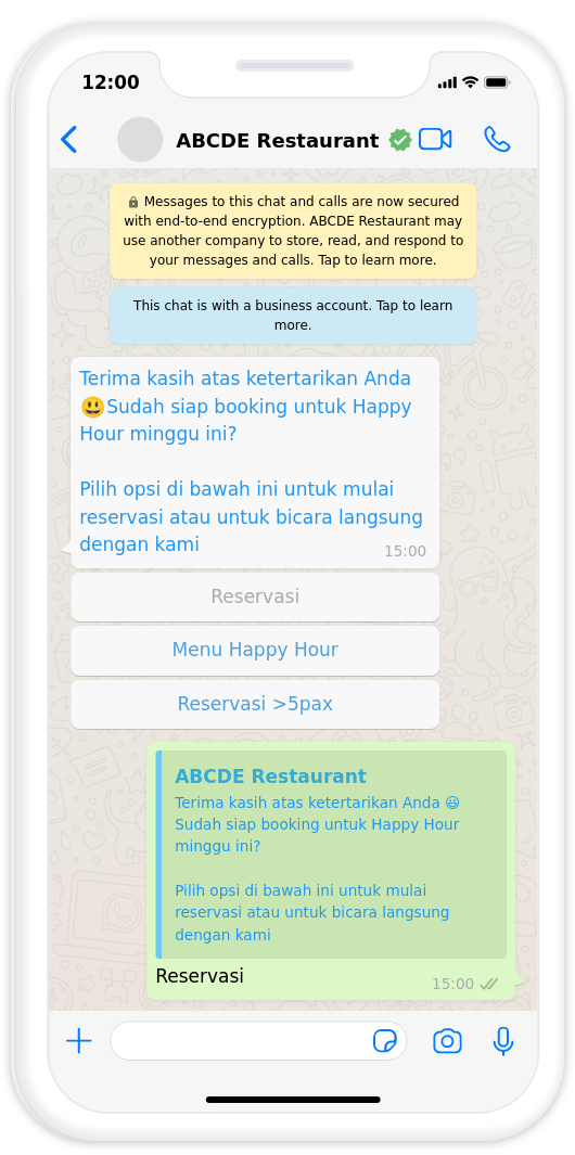 contoh pesan whatsapp restoran