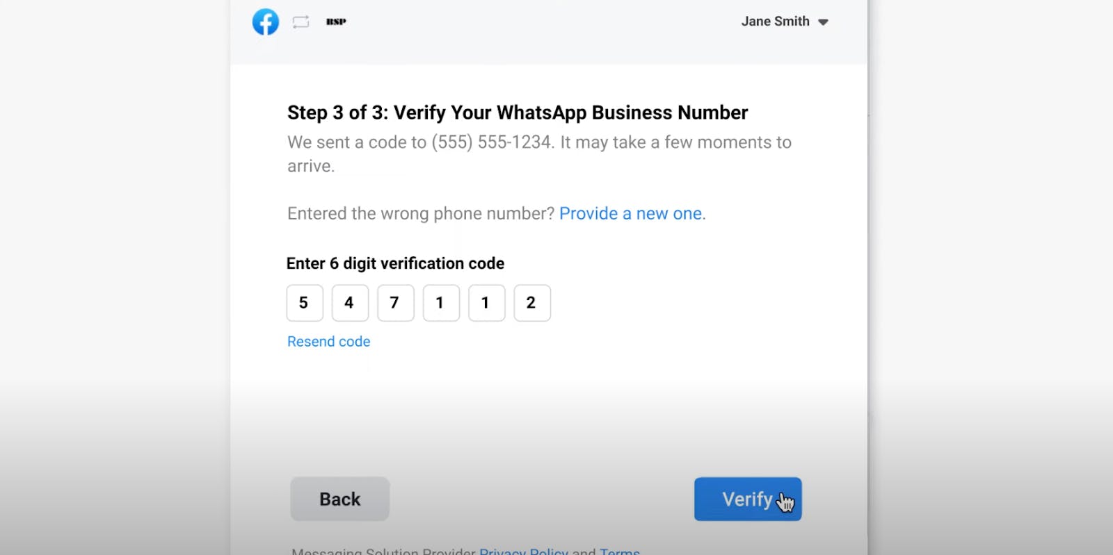 verify your whatsapp business number
