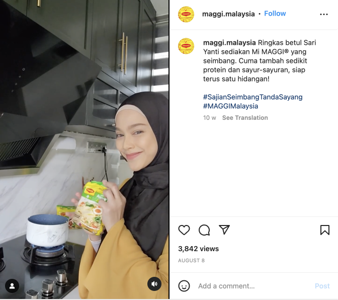 Instagram marketing by Maggi Malaysia