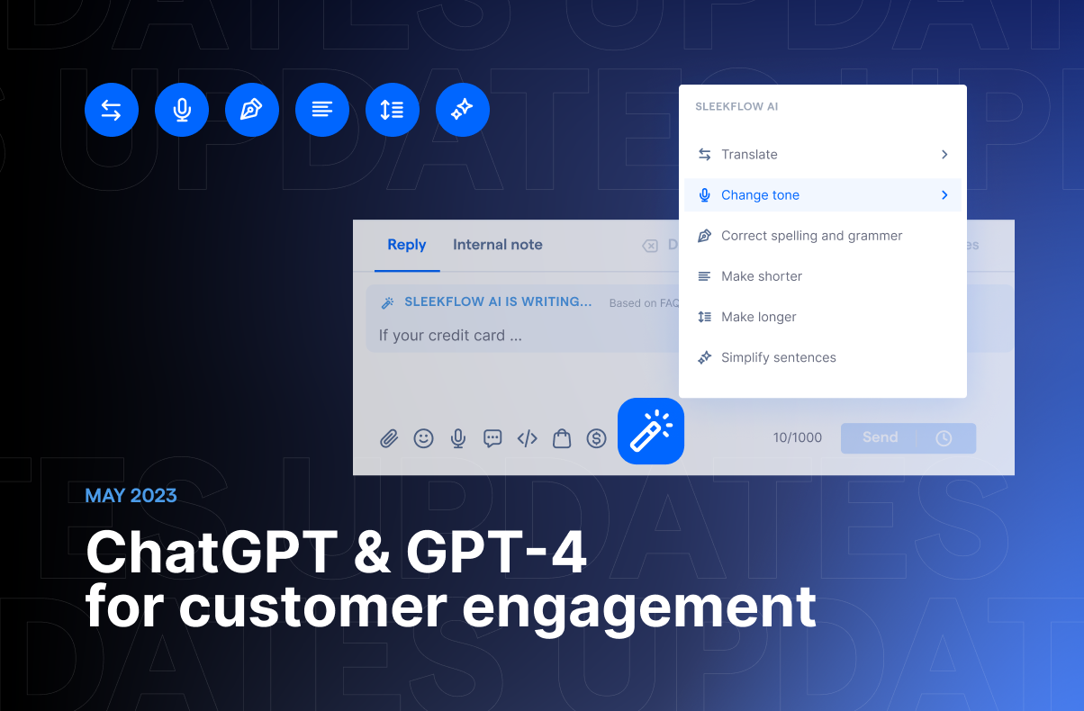 نقدم لك SleekFlow AI و ChatGPT و GPT-4 لدعم العملاء