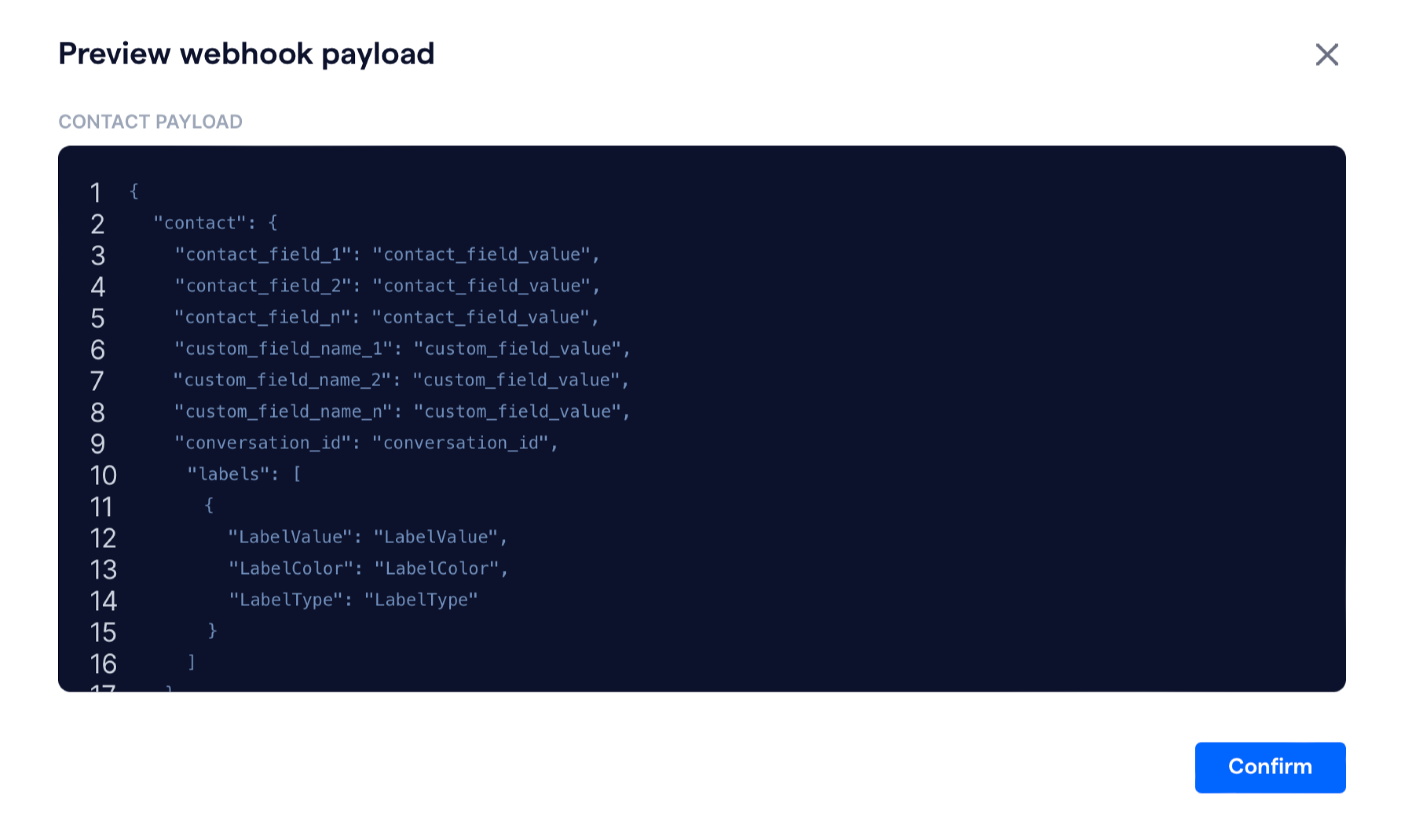 pass contact webhook payload