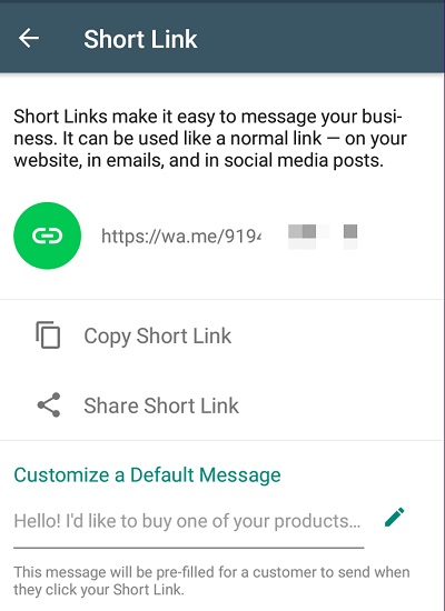 WhatsApp Link example