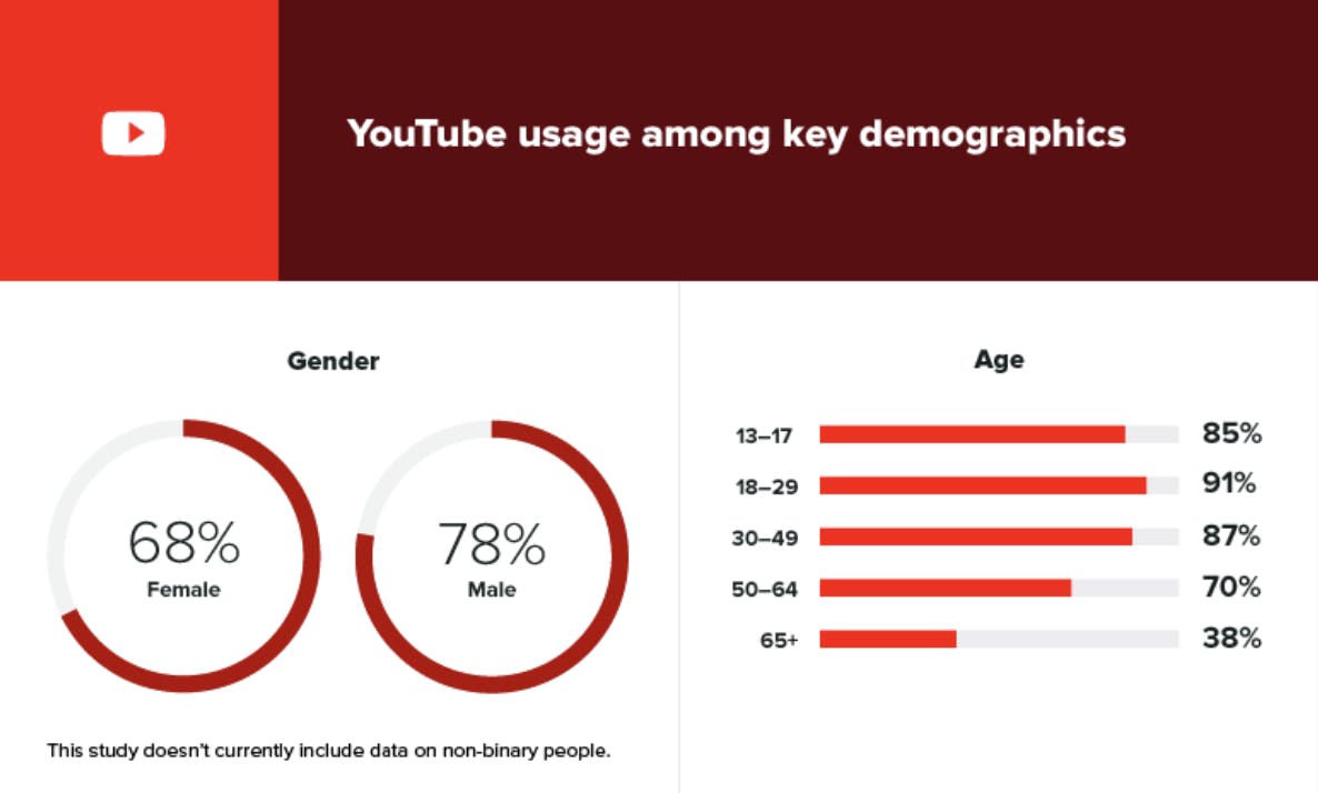 YouTube usage among key demographics
