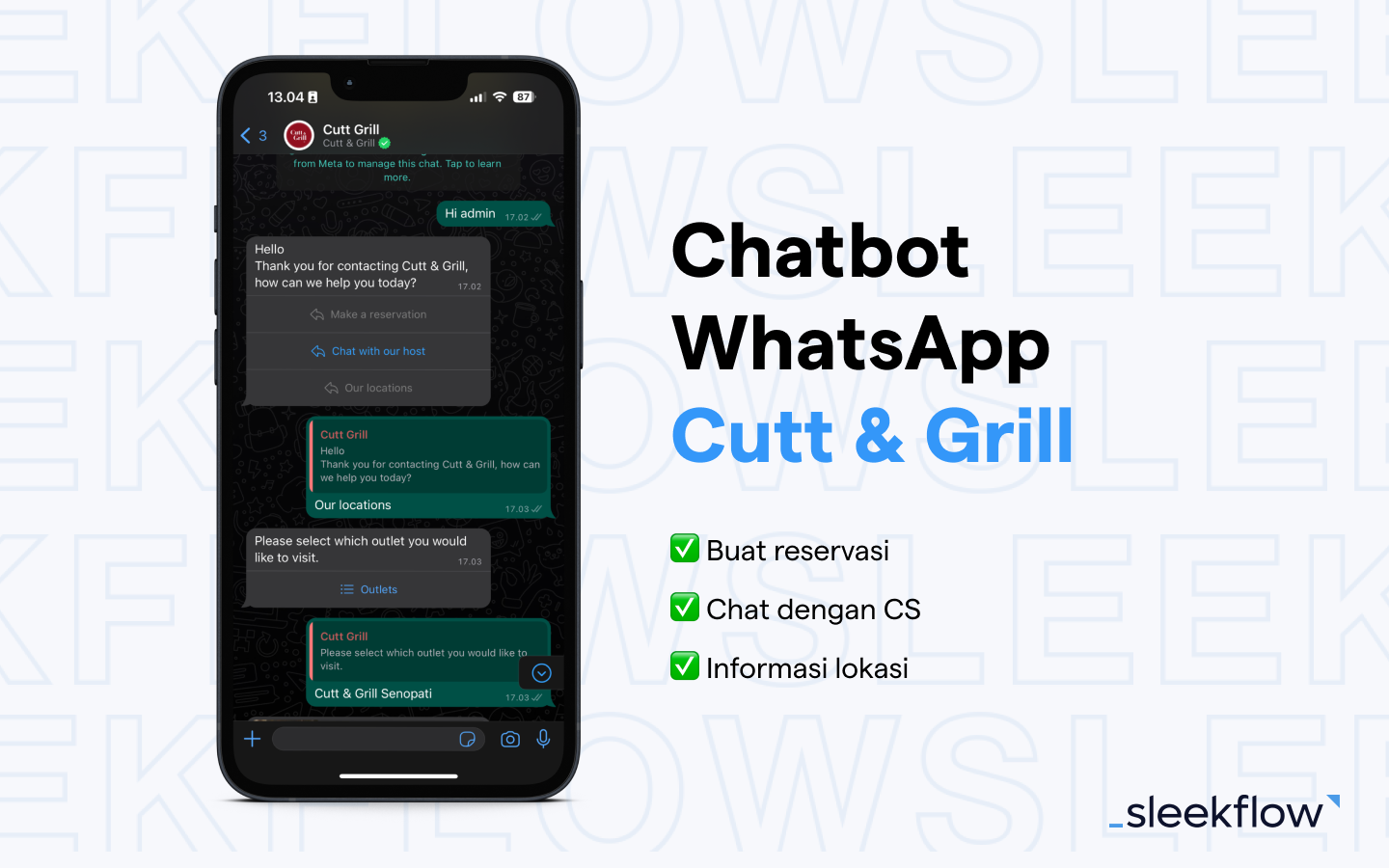 Chatbot WhatsApp Cutt & Grill