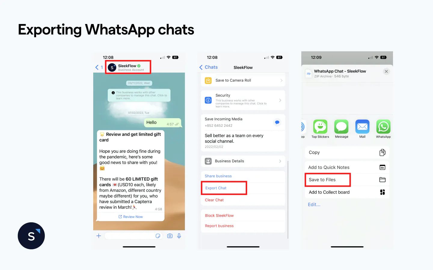 WhatsApp backup dengan ekspor chat dengan TXT format