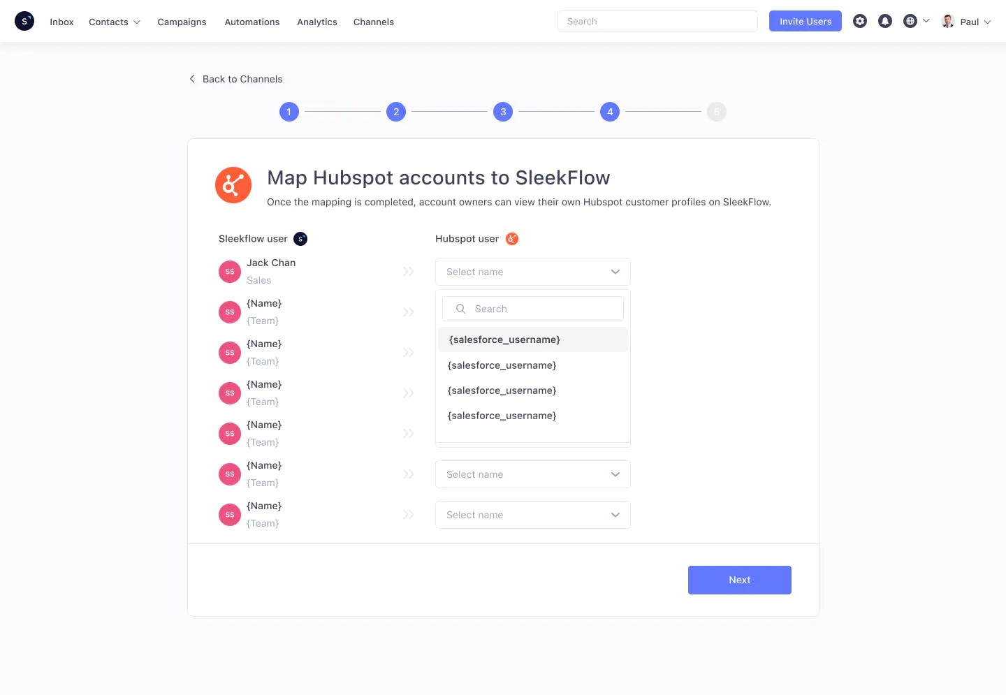Mapper les propriétaires de comptes HubSpot à SleekFlow