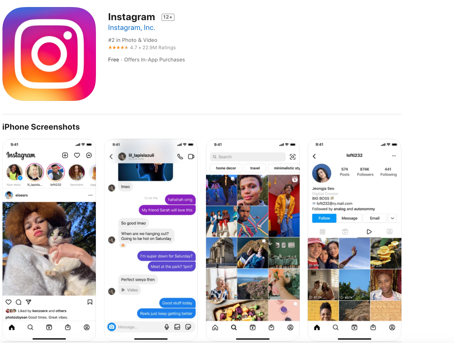 Messenger diretto di Instagram