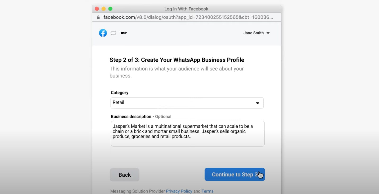 create your whatsapp business profile