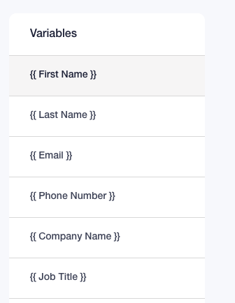 Setting variables for WhatsApp Business schedule message