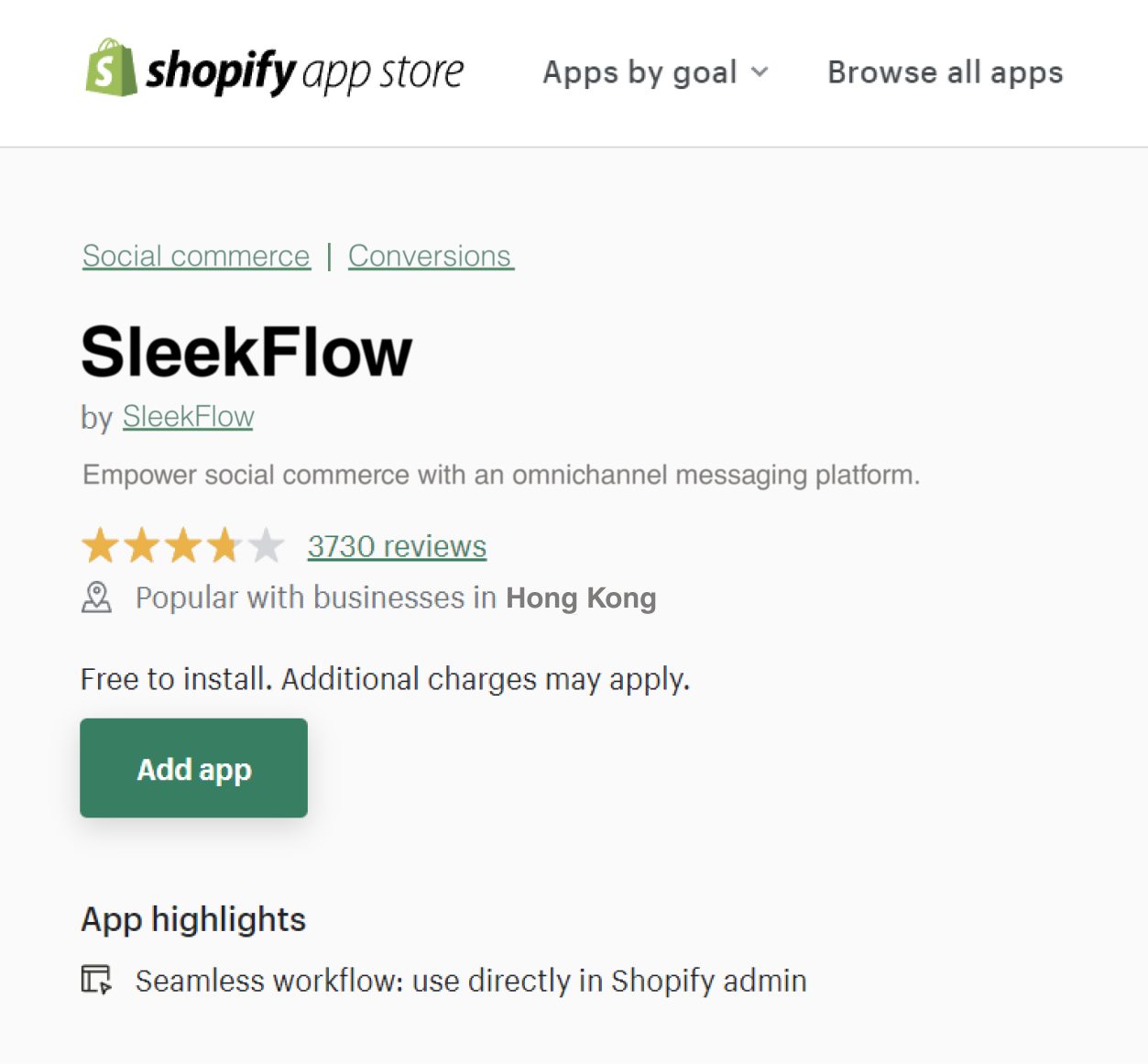 SleekFlow en Shopify App Store (próximamente)