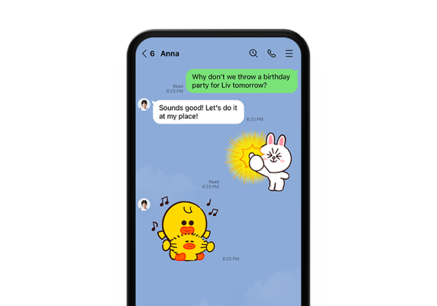 LINE messaging app chatbox